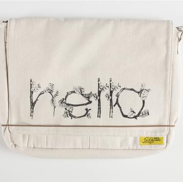 Mobius Beige Screenprinted Bag