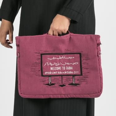 Maroon Welcome To Dubai Pouch