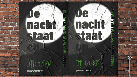 De Nacht wildplakken mockup