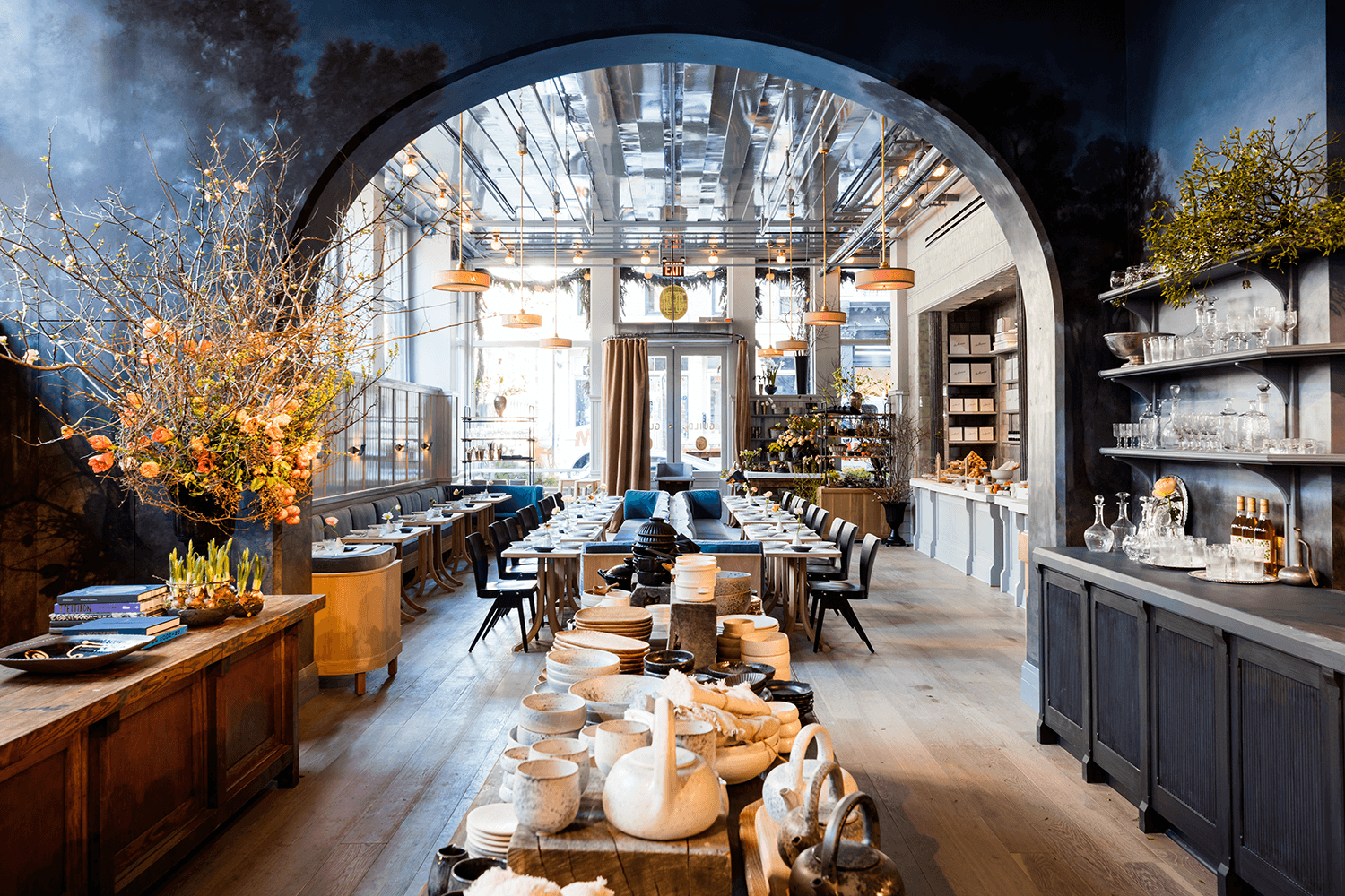 La Mercerie Cafe inside of Roman and Williams Guild in SoHo. NY. Image Credit: Adrian Gaut