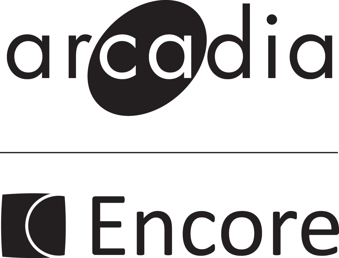 Arcadia Encore Logos Stacked Black copy