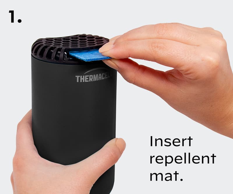 1. Insert repellent mat.