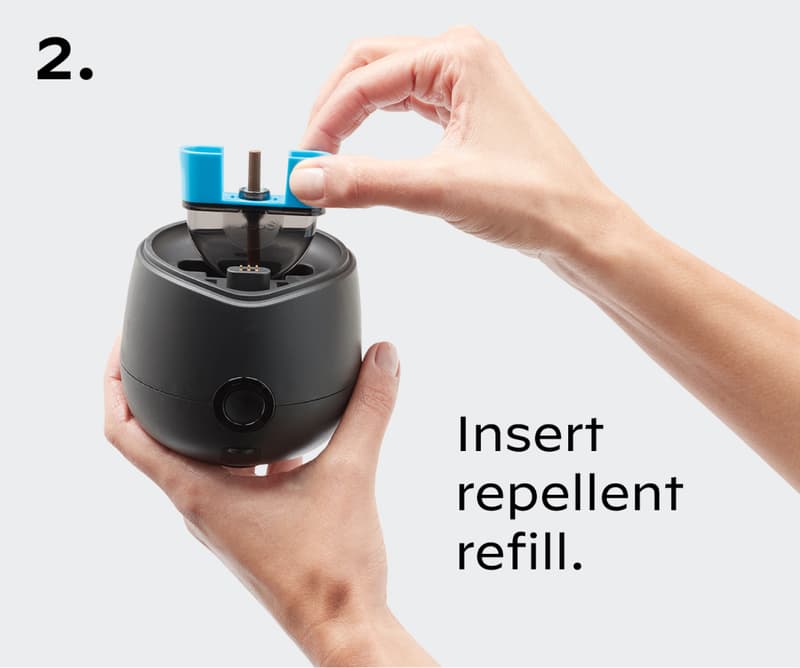 2. Insert repellent refill.