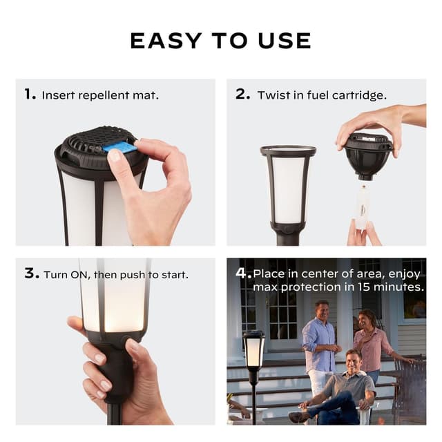 Thermacell Mosquito Repellent Outdoor Torch; 4 LEDs, No Open Flame Thermacell Mosquito Repellent Outdoor Torch; 4 LEDs, No Open Flame