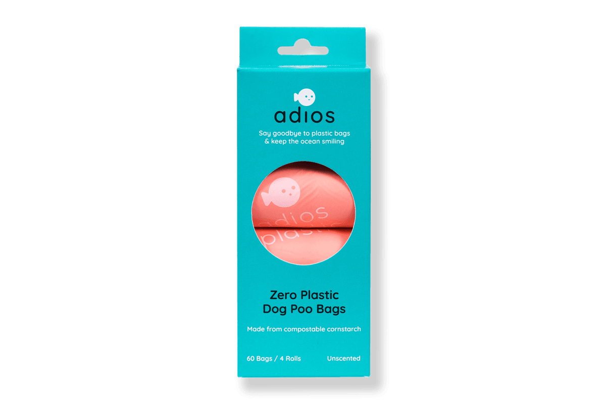 Adios Poo Bags x 4 rolls in Pink