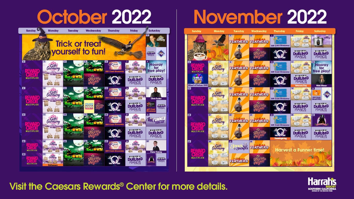 Harrah's Events Calendar