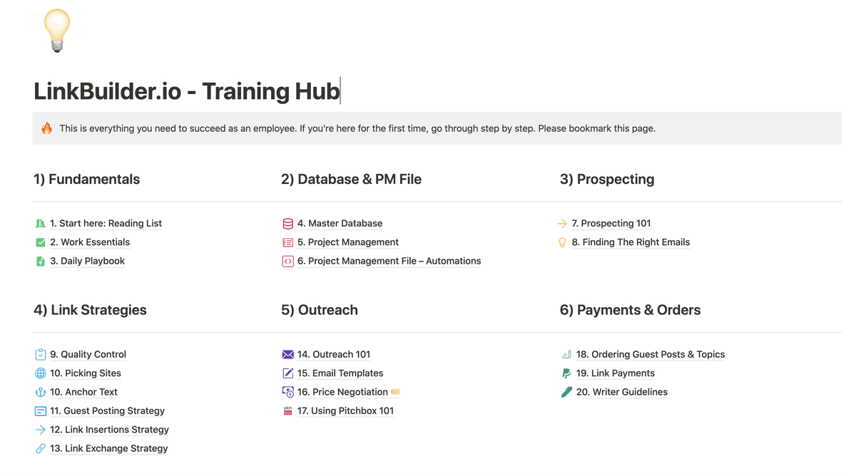 Link building process