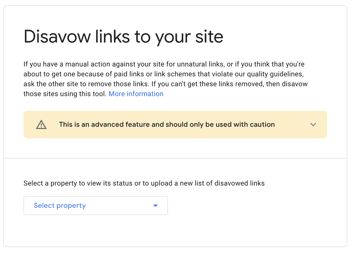 disavow links tool