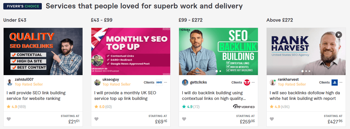 Fiverr linkbuilding