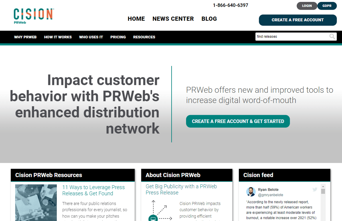 PRWeb distibution platform example