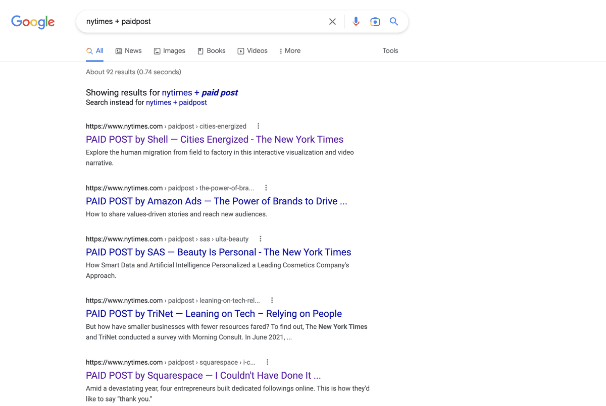 paid post NY Times