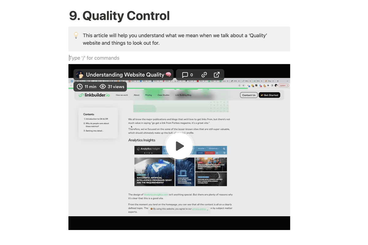 Training your link builders