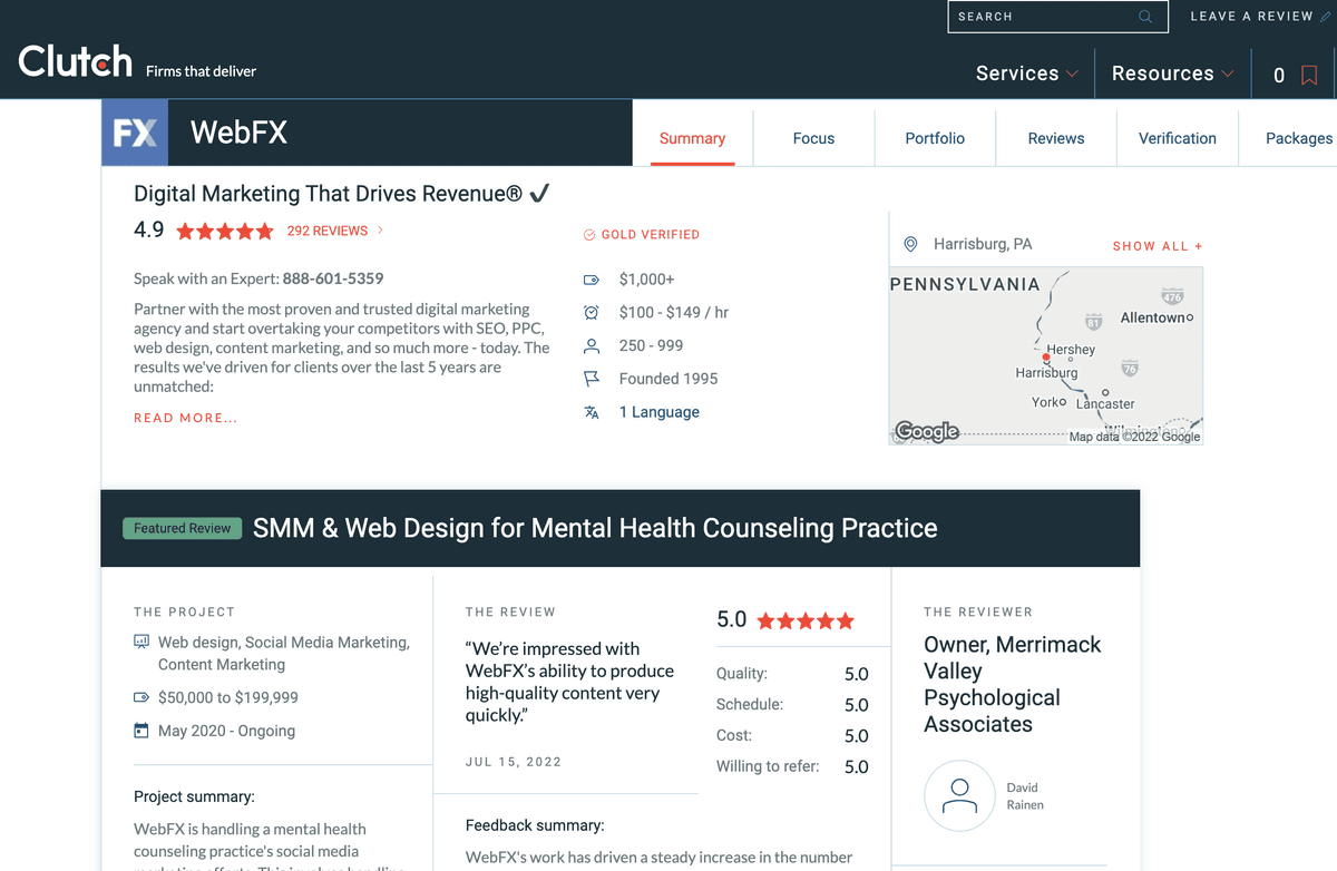 Clutch SEO directory