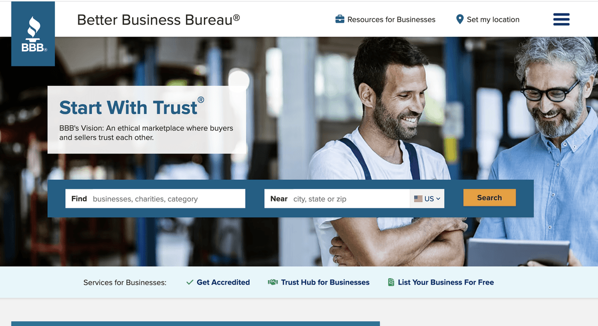 Better Business Bureau directory