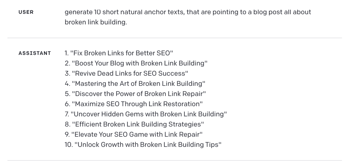 anchor texts with ChatGPT
