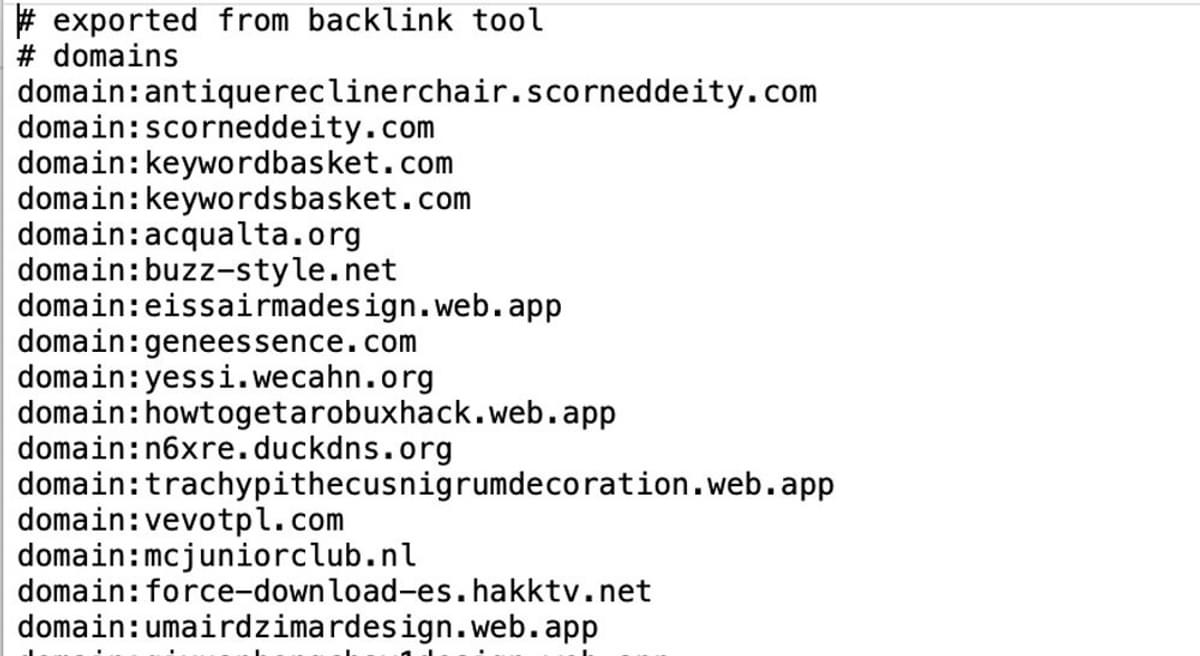 disavow backlinks template