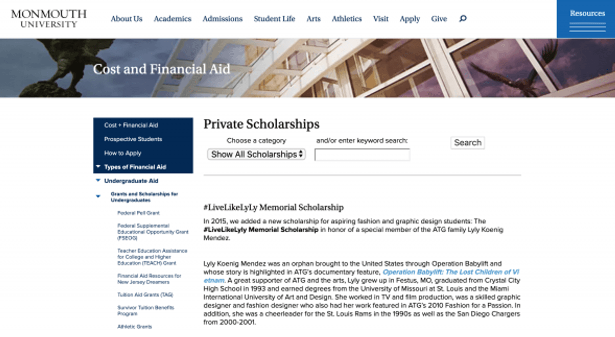 examples of university scholarship