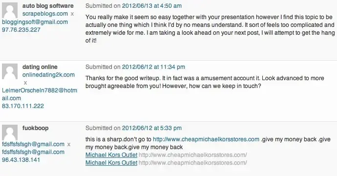 spammy links