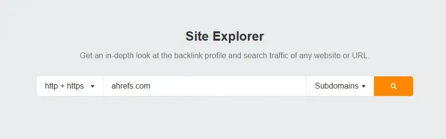 Ahref's site explorer