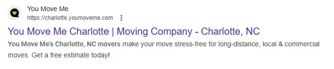 example of search result
