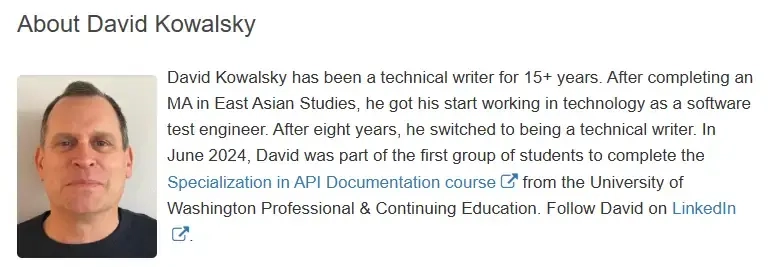 example of a author's bio
