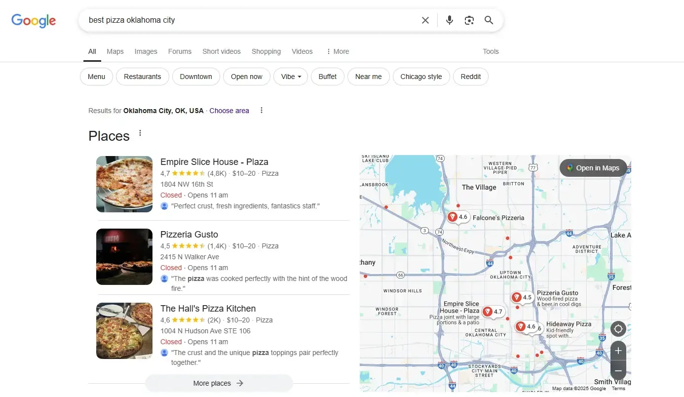 Google’s local pack