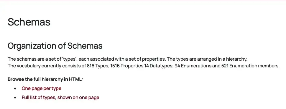 Schema markup