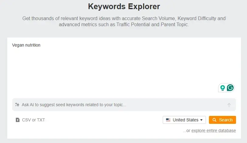 Keywords Explorer