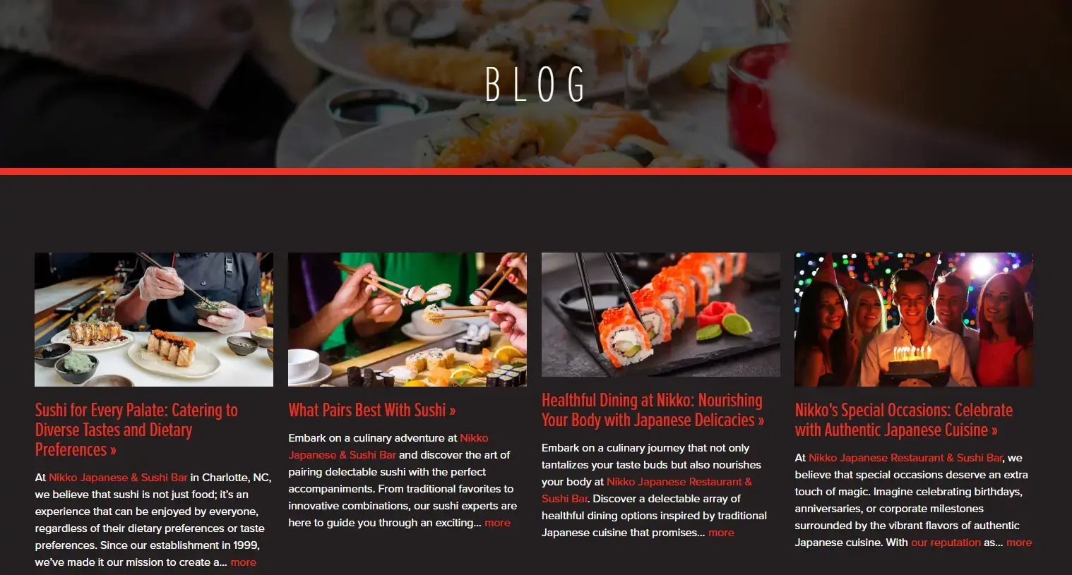 Eg for content strategy for a restaurant