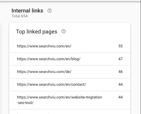 GSC Internal Links