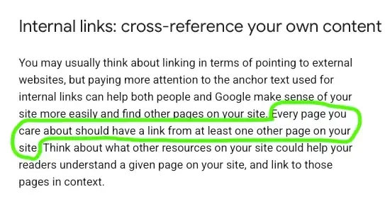 GSC Internal Links advice