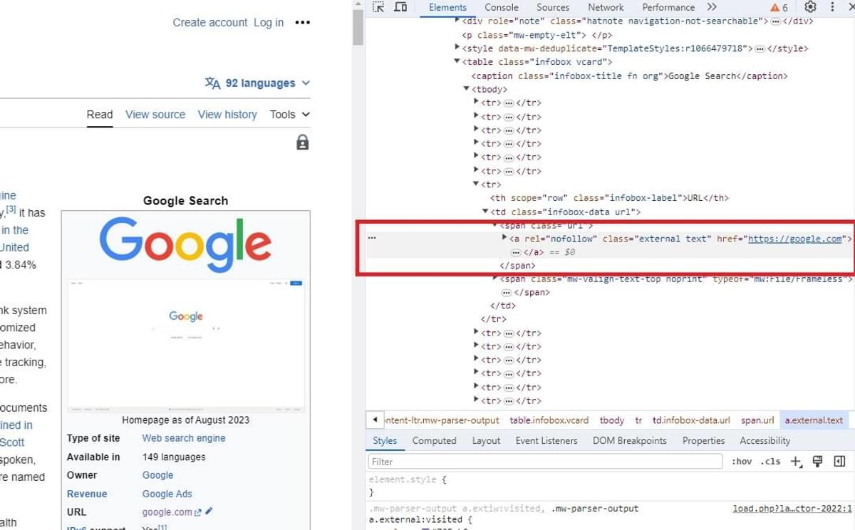 Google search