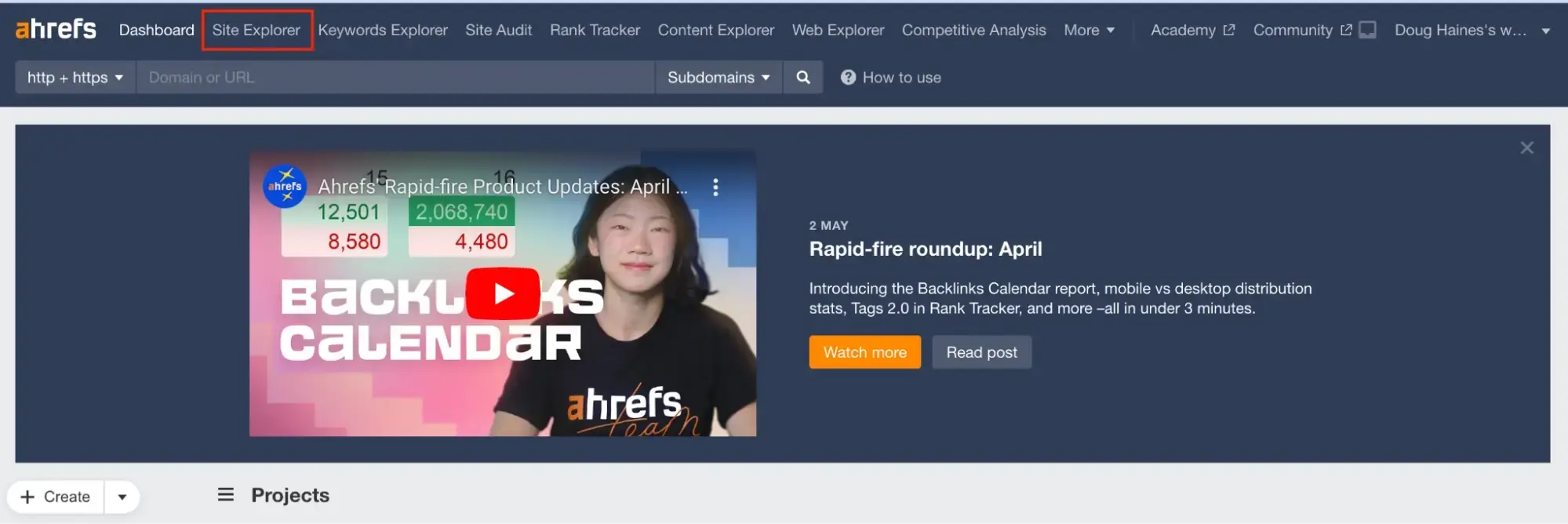 Ahref Dashboard