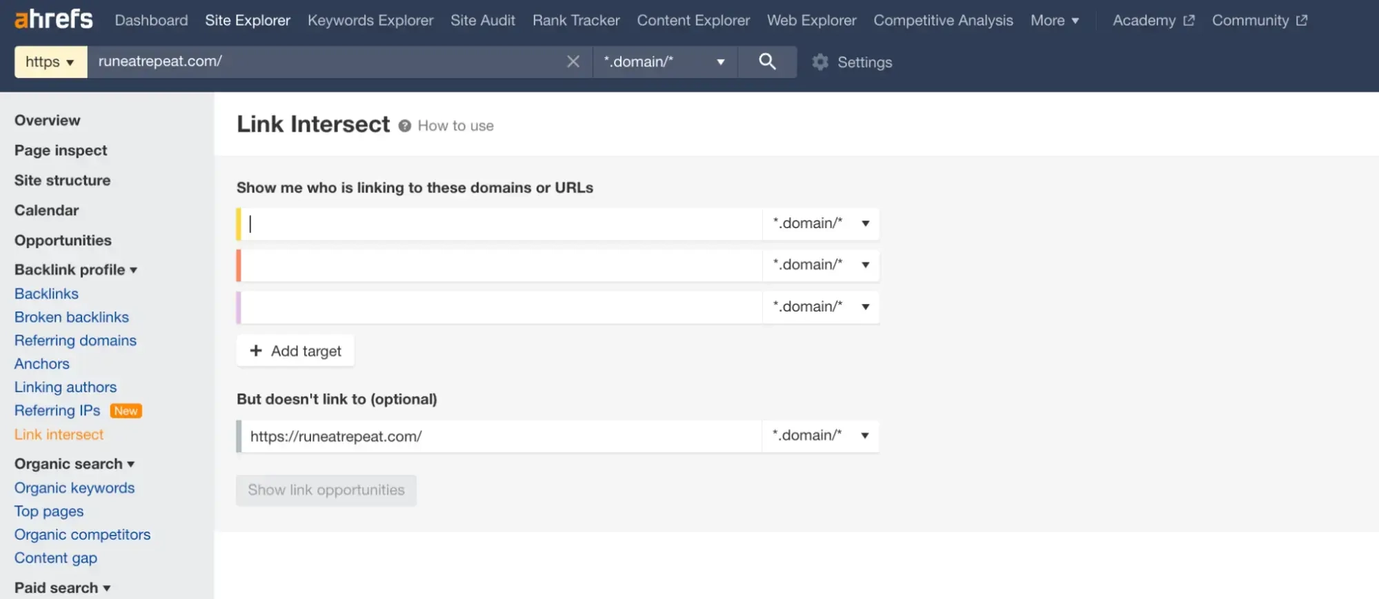Ahref Dashboard