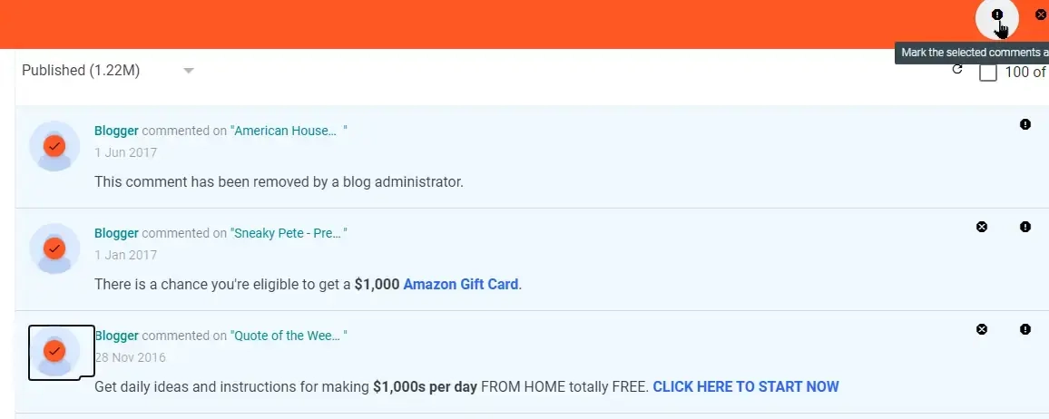Blog comments