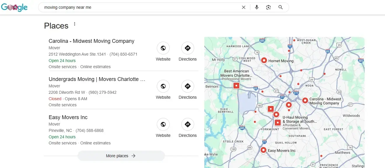 example of moving company near me