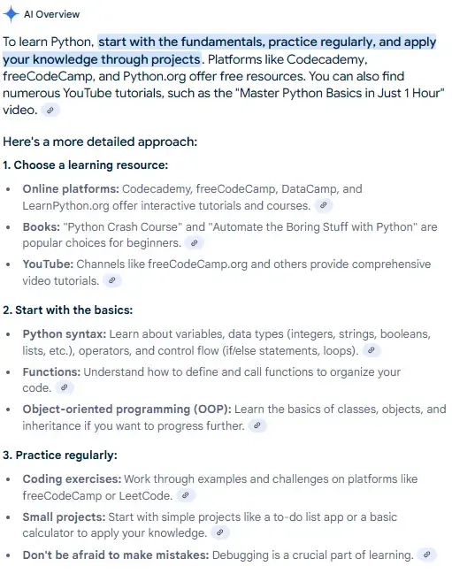 Google’s AI overviews