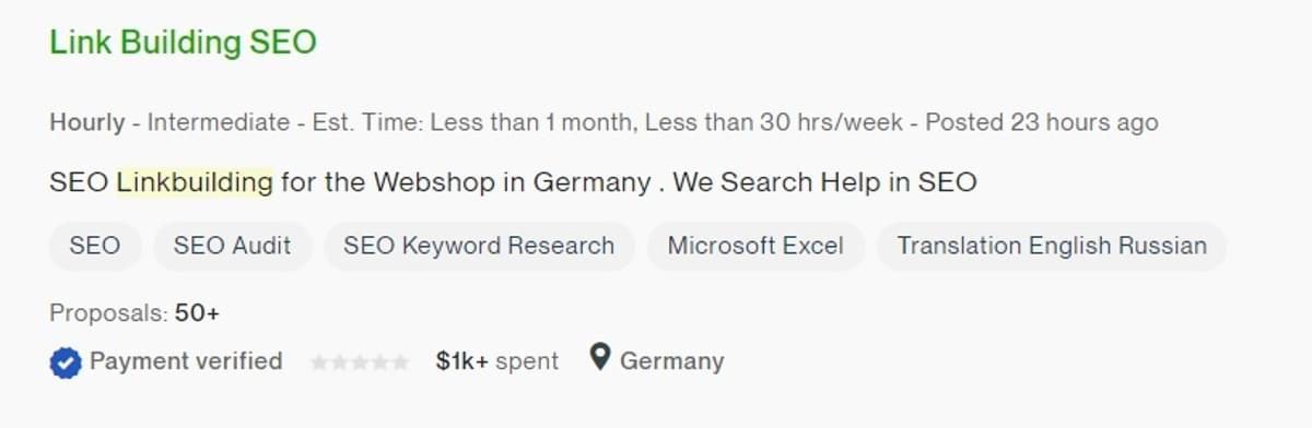 link building job post