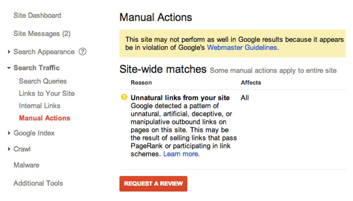 manual action google penalty
