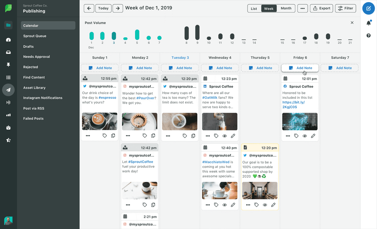 sprout social calendar