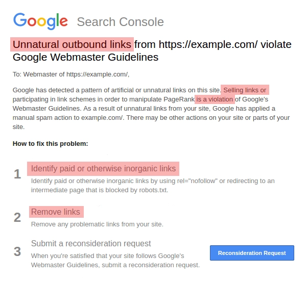 unnatural links penalty