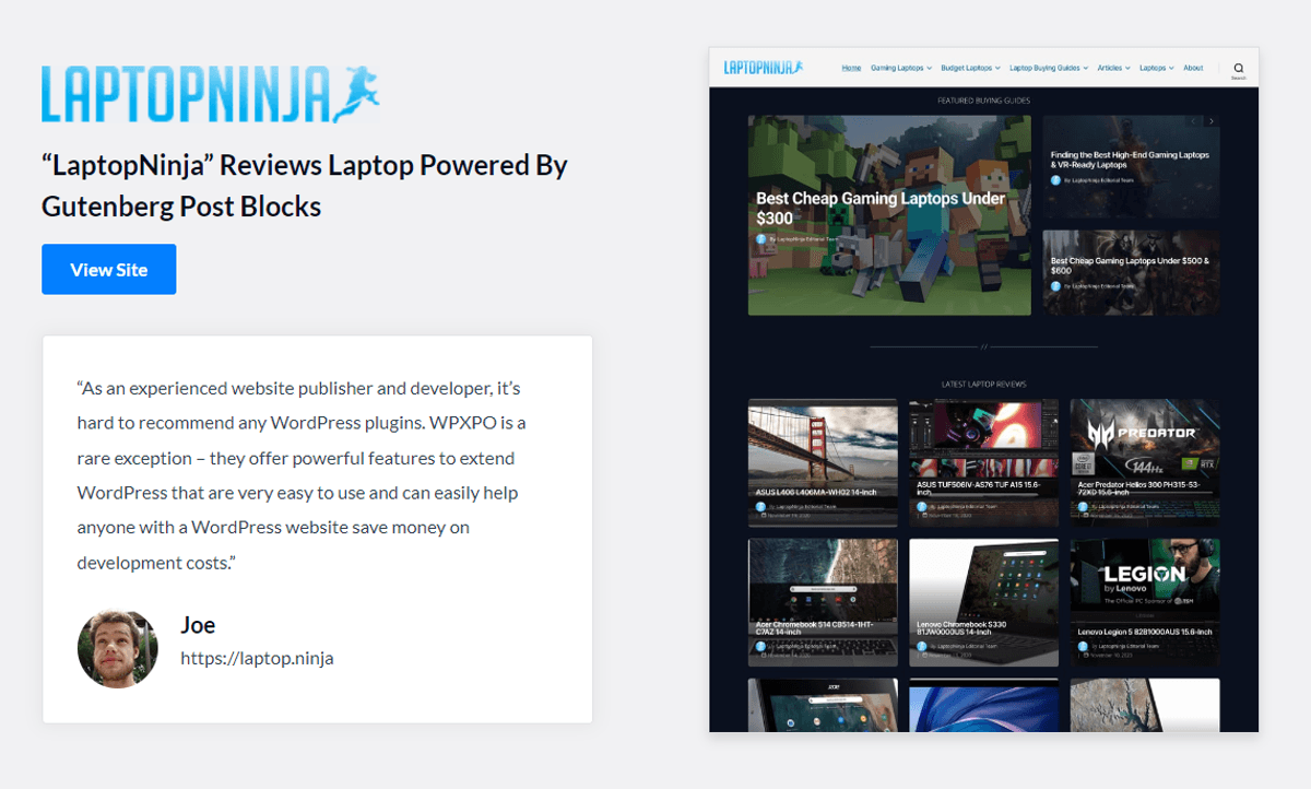 Website testimonial backlink