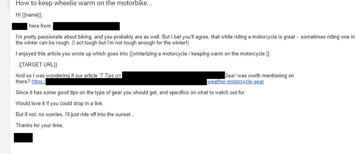 outreach email 1