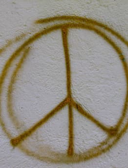 Peace sign on wall