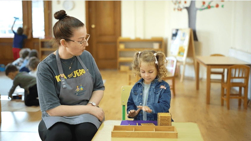 Montessori Student and Teachers Together