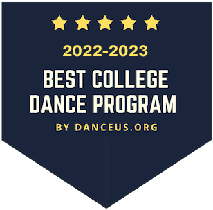 Awarded by DanceUS.org as one of the Best College Dance Programs for 2022-2023 in the USA.