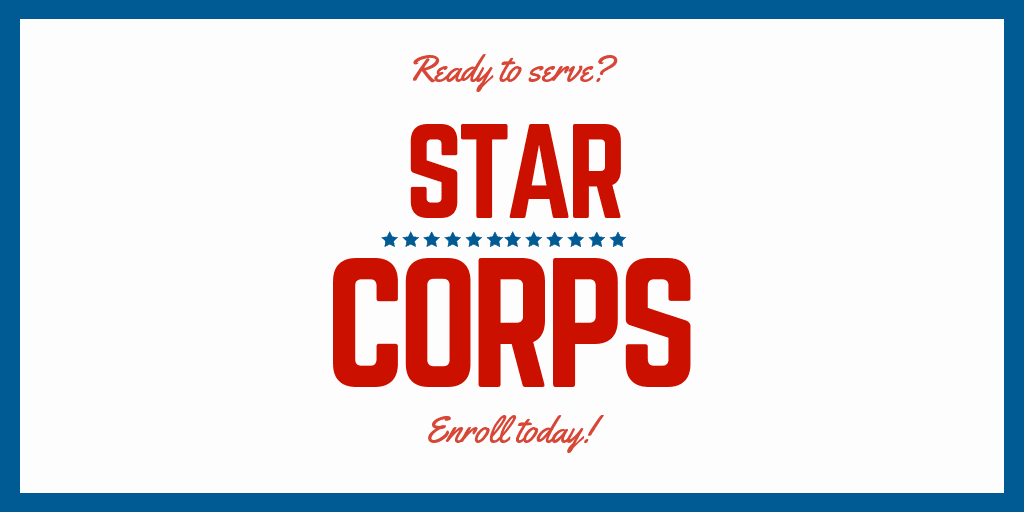 Ready to Serve? Start today! Star Corps