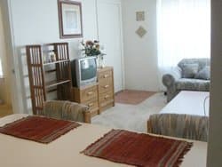 The living room of a Cokesbury Court apartment The living room of a Cokesbury Court apartment
