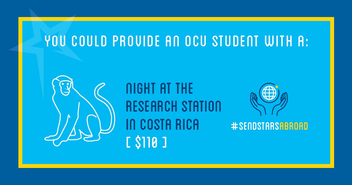 Provide an OCU Student with a night at the research station in Costa Rica - $110
