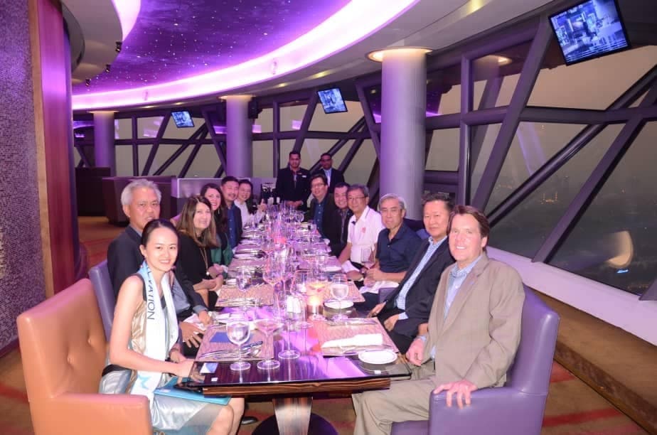 President Burger and guests enjoy a meal in Kuala Lumpur President Burger and guests enjoy a meal in Kuala Lumpur